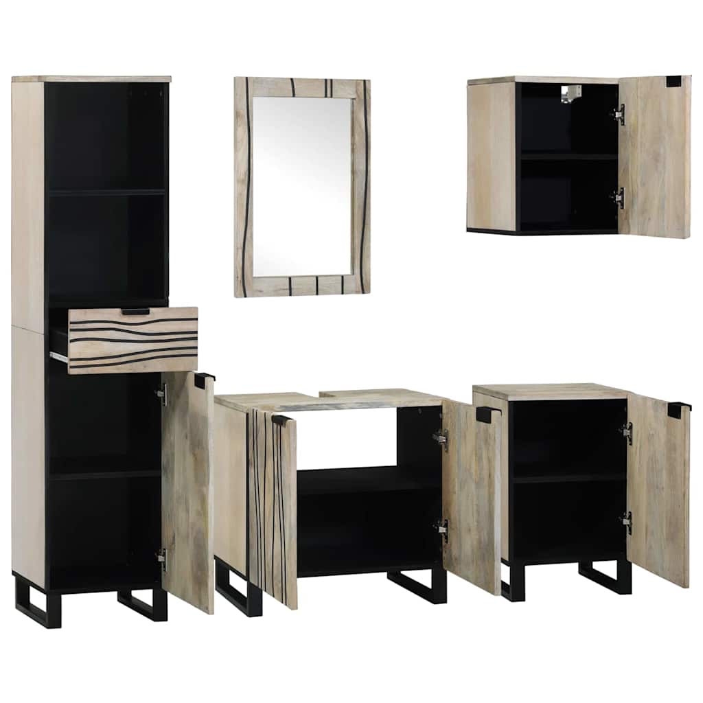 Bathroom Furniture Set 5 pcs Walnut brown 38 x 33 x 160 cm