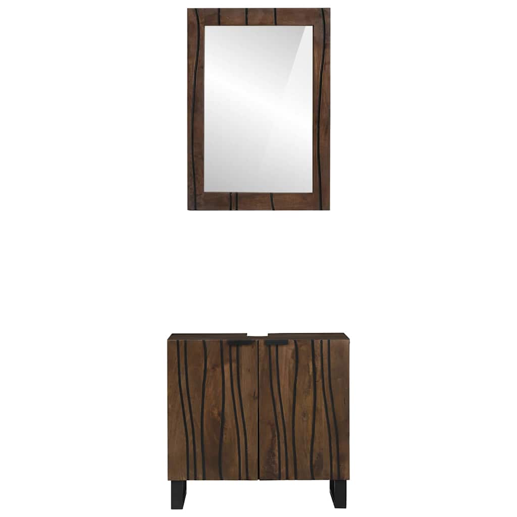 Bathroom Furniture Set 2 pcs Walnut Brown 62 x 33 x 58 cm