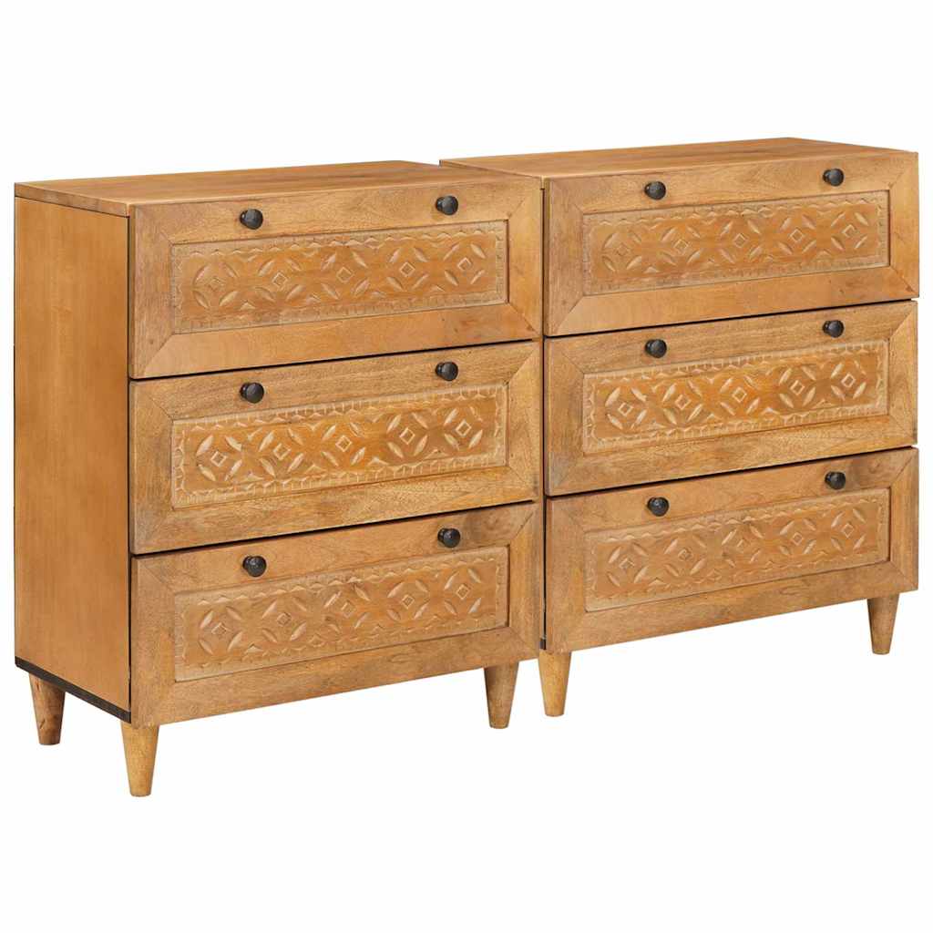 Sideboard 2 pcs Brown 60 x 33 x 75 cm Solid mango wood