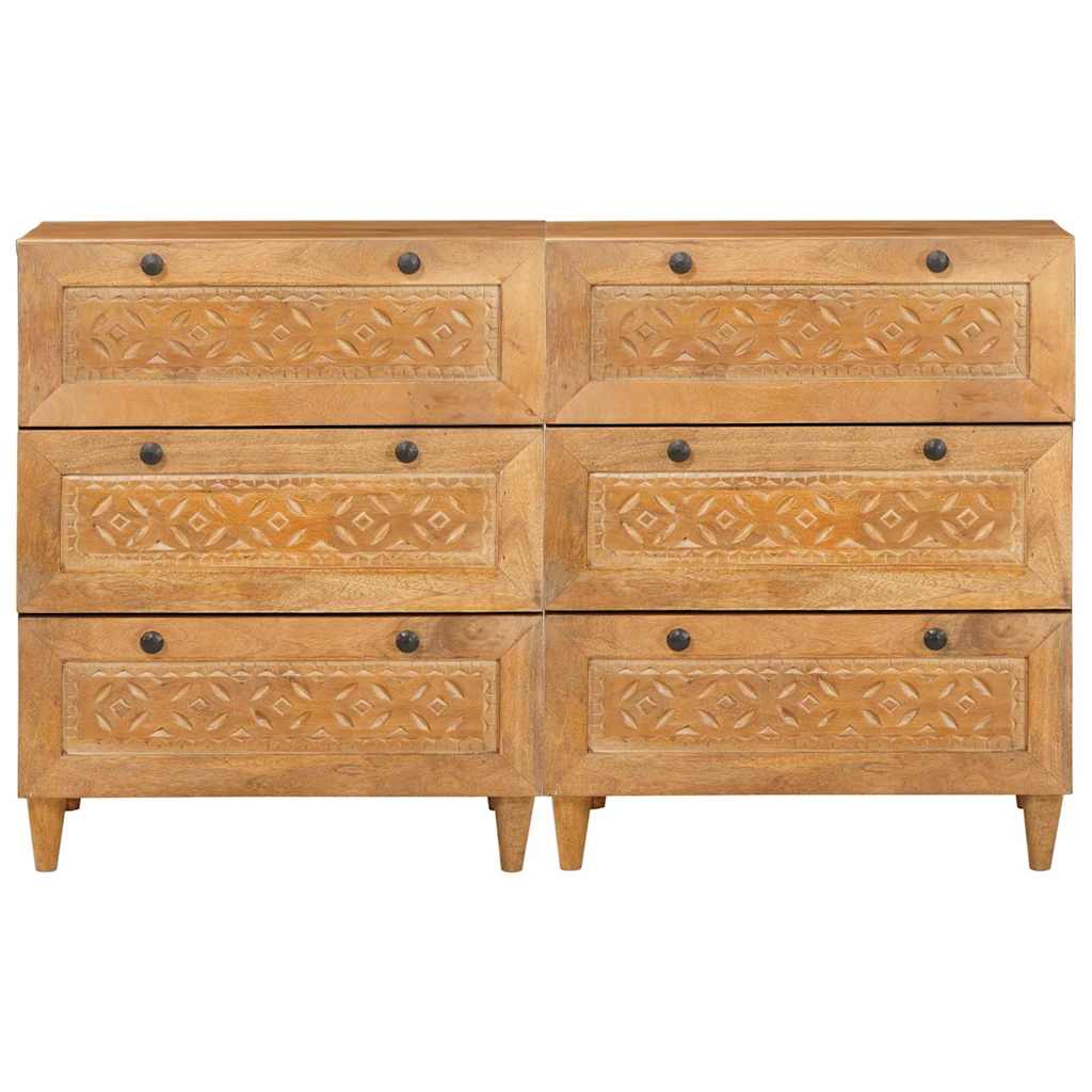 Sideboard 2 pcs Brown 60 x 33 x 75 cm Solid mango wood