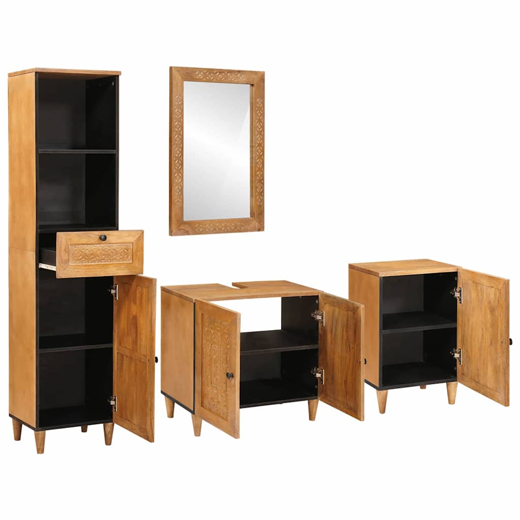 Bathroom Furniture Set with Drawer 4 pcs Brown 38 x 33 x 160 cm