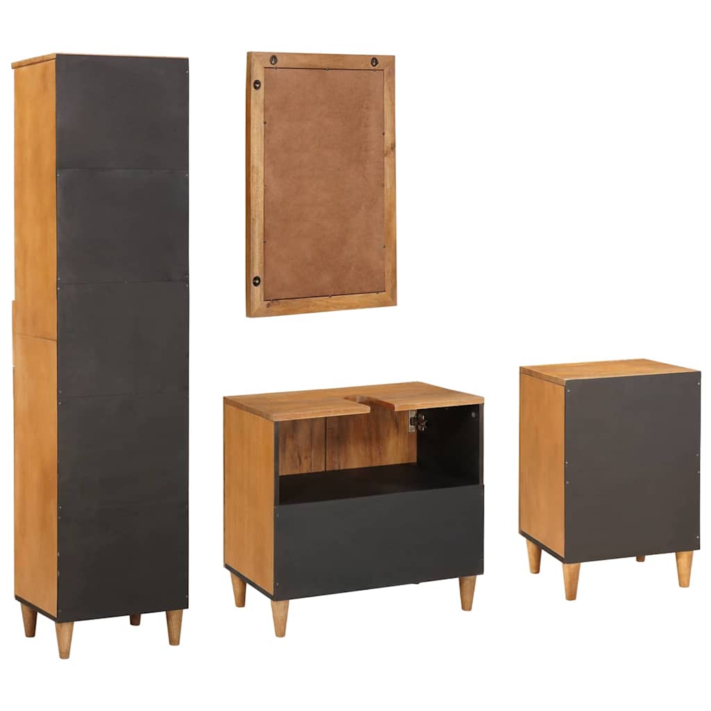 Bathroom Furniture Set with Drawer 4 pcs Brown 38 x 33 x 160 cm