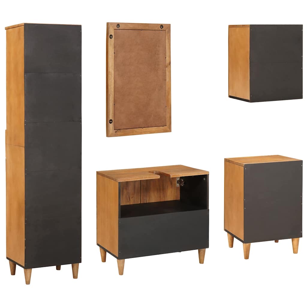 Bathroom Furniture Set with Drawer 5 pcs Brown 38 x 33 x 160 cm