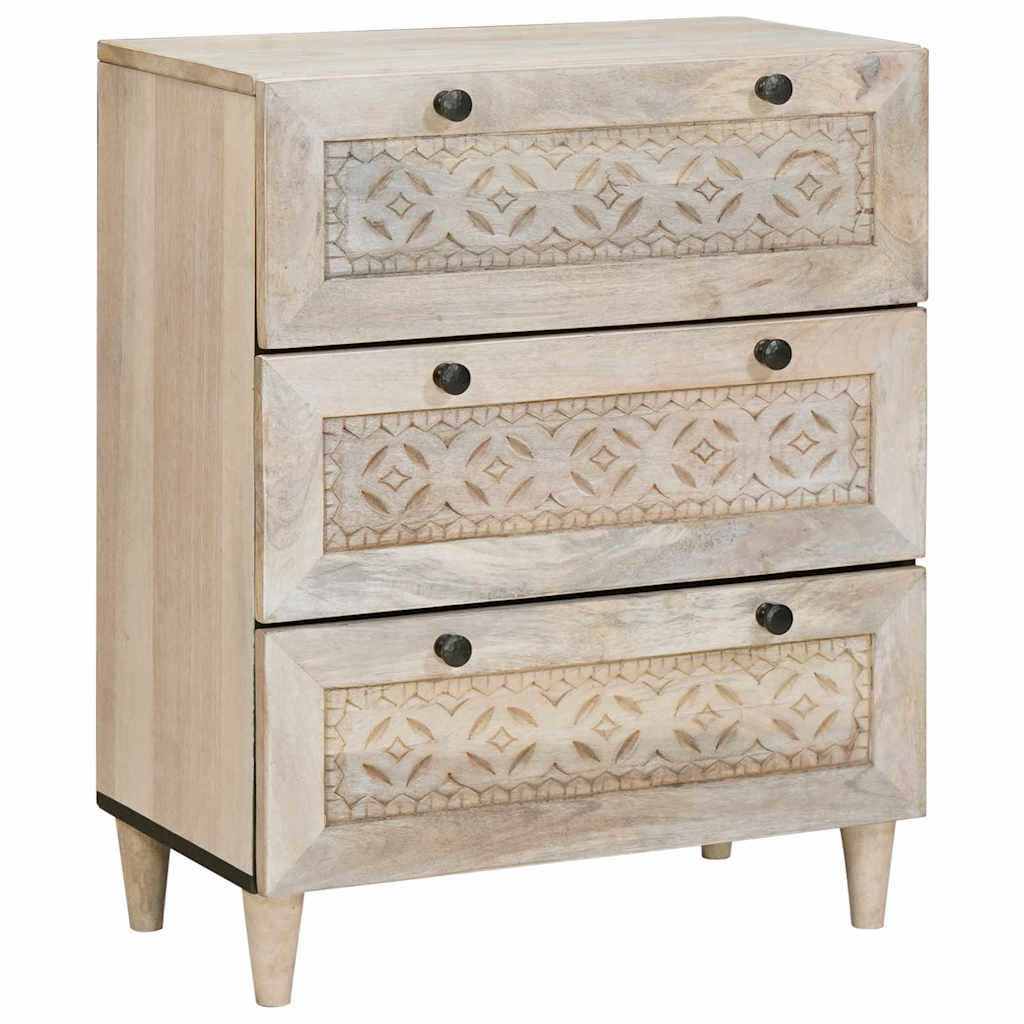 Sideboard 2 pcs White 60 x 33 x 75 cm Solid mango wood