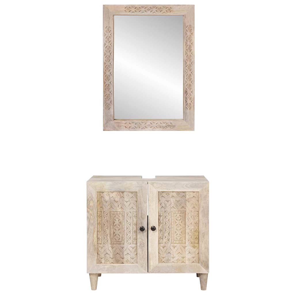 Bathroom Furniture Set Wall-mounted 2 pcs White 62 x 33 x 58 cm