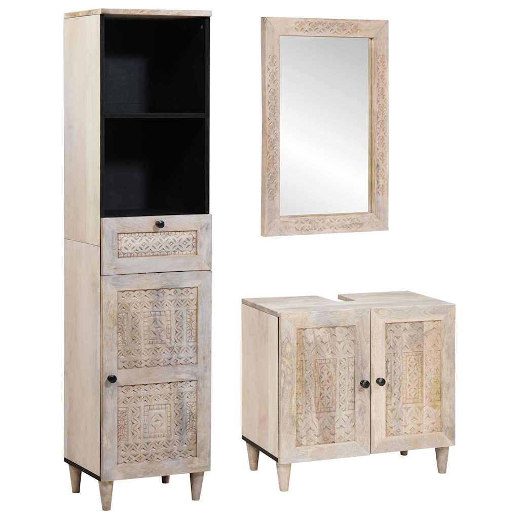 Bathroom Furniture Set with Drawer 3 pcs White 38 x 33 x 160 cm