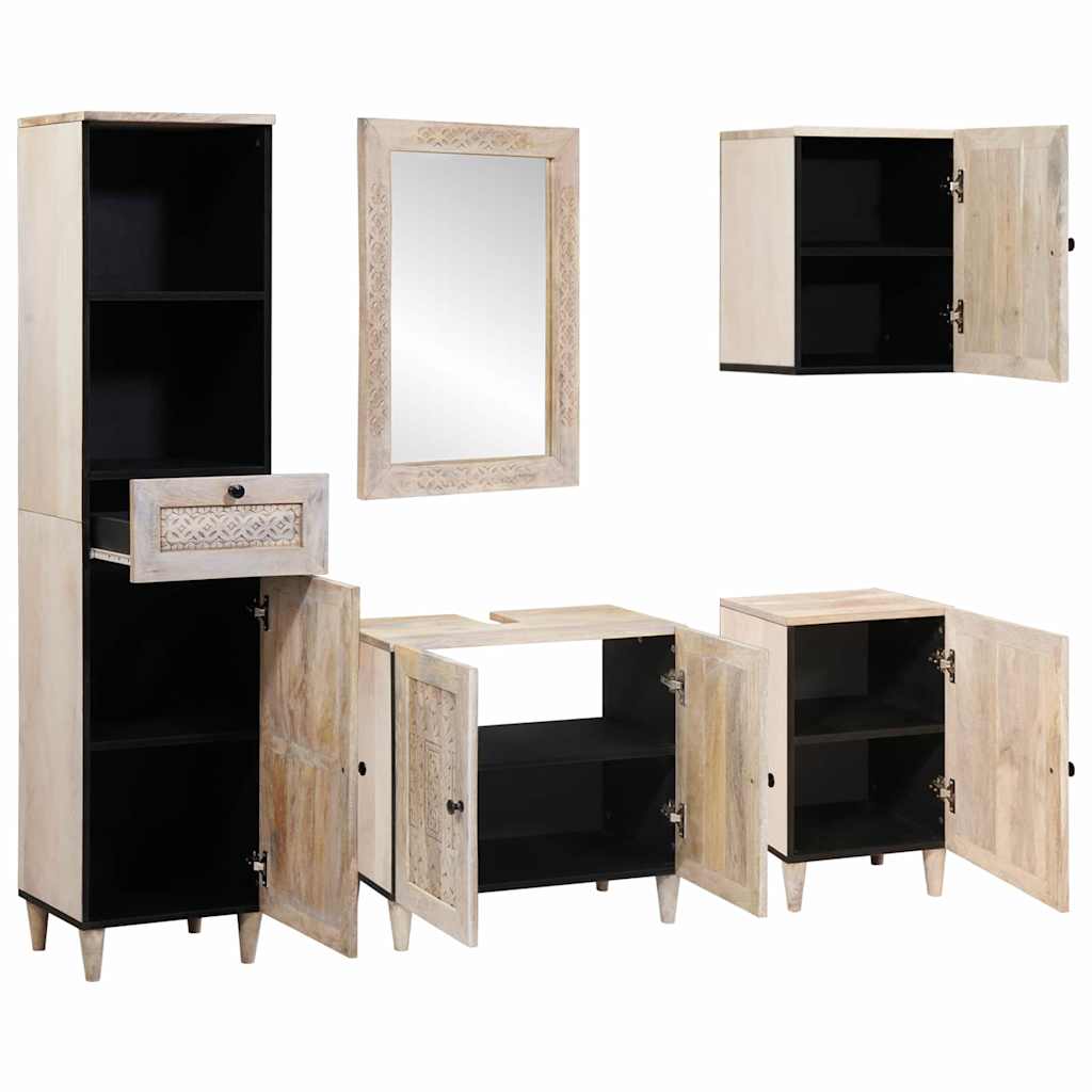 Bathroom Furniture Set with Drawer 5 pcs White 38 x 33 x 160 cm