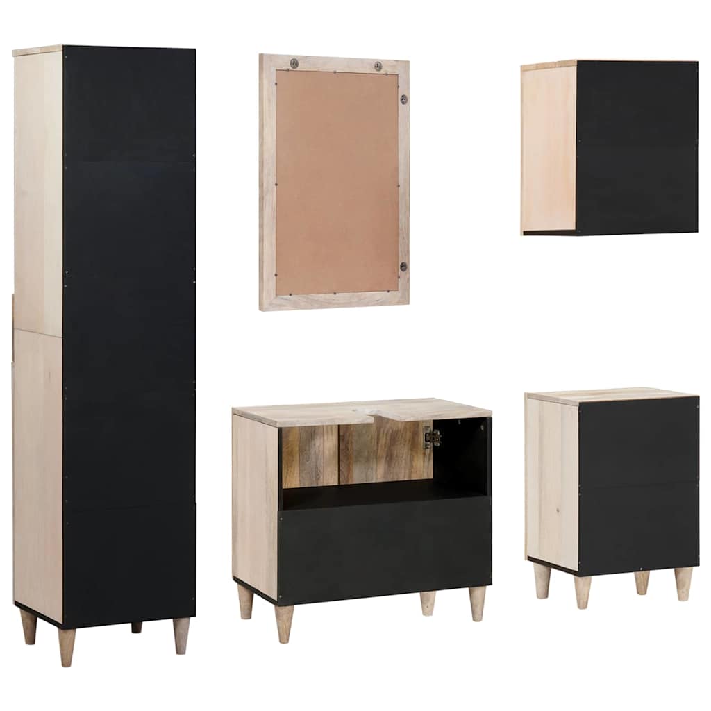 Bathroom Furniture Set with Drawer 5 pcs White 38 x 33 x 160 cm