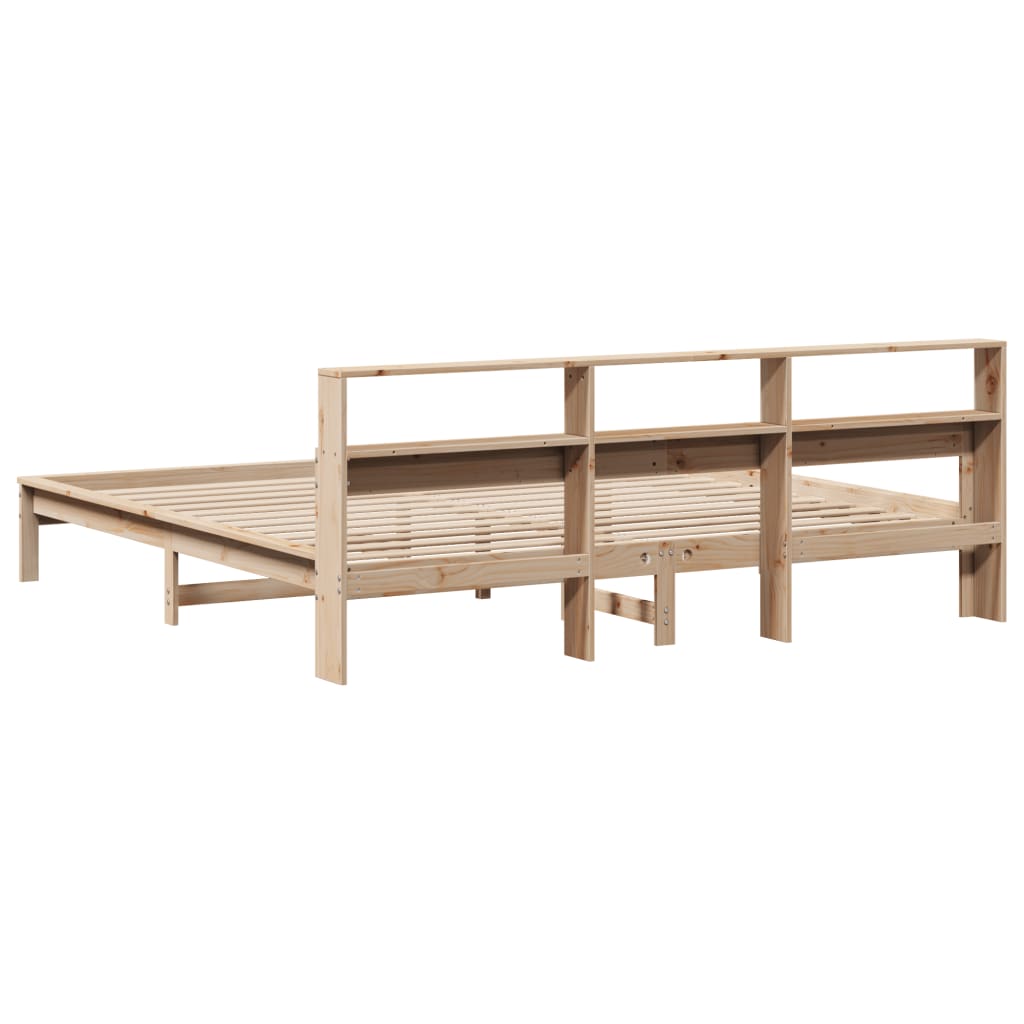 Bed Frame without Mattress 200x200 cm Solid Wood Pine
