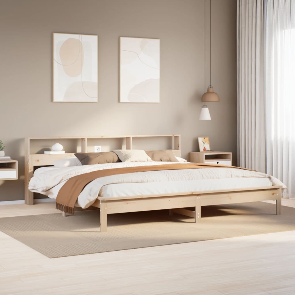 Bed Frame without Mattress 200x200 cm Solid Wood Pine