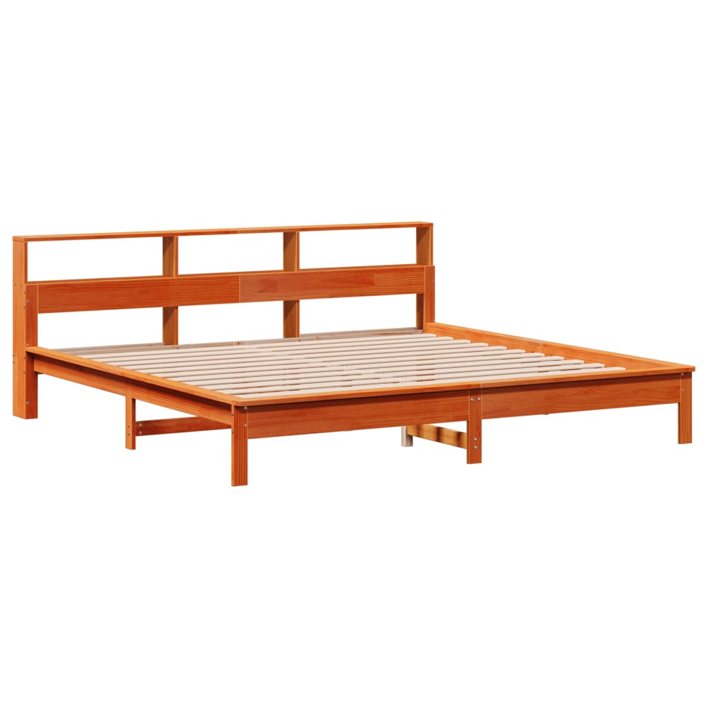 Bed Frame without Mattress Wax Brown 180x200 cm Super King Solid Wood Pine