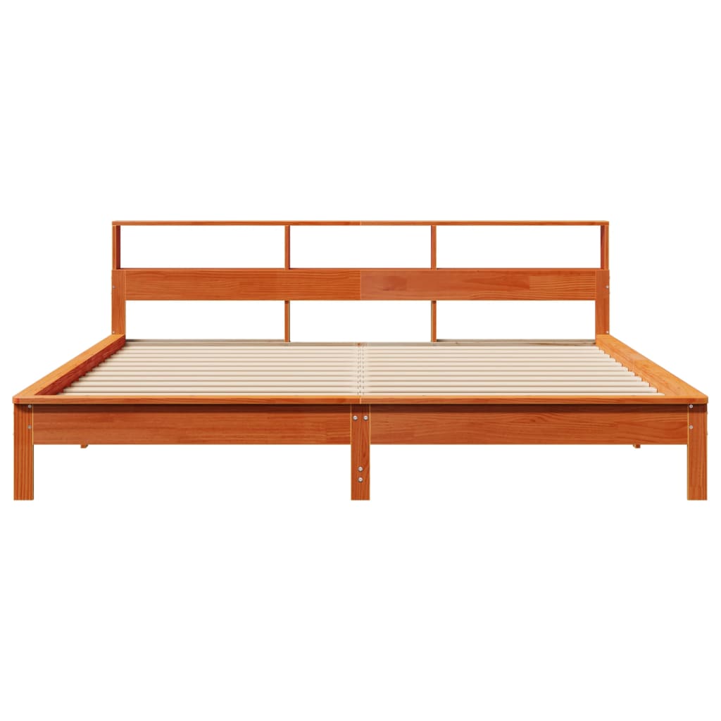 Bed Frame without Mattress Wax Brown 180x200 cm Super King Solid Wood Pine