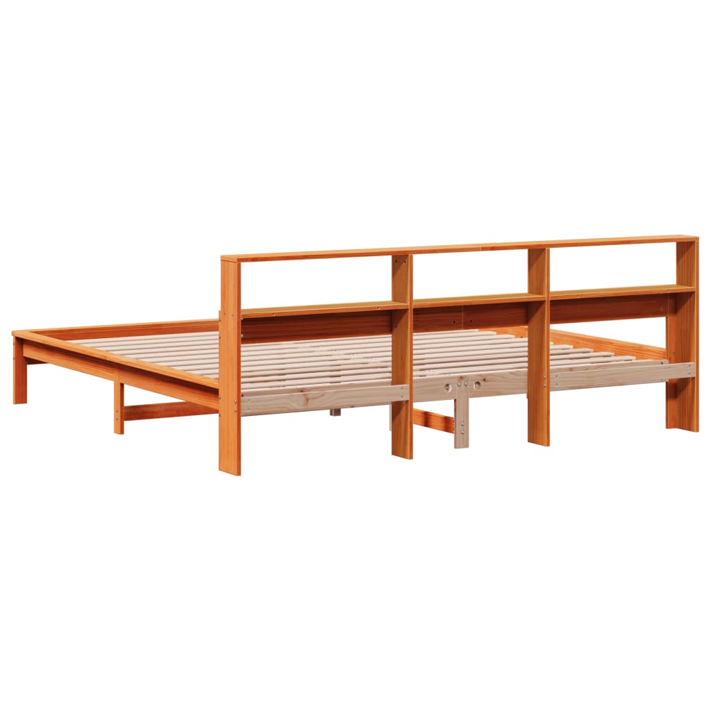 Bed Frame without Mattress Wax Brown 180x200 cm Super King Solid Wood Pine