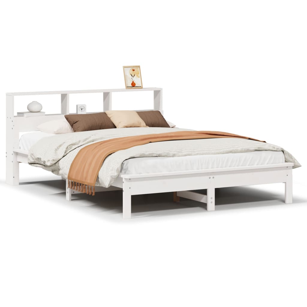 Bed Frame without Mattress White 140x200 cm Solid Wood Pine