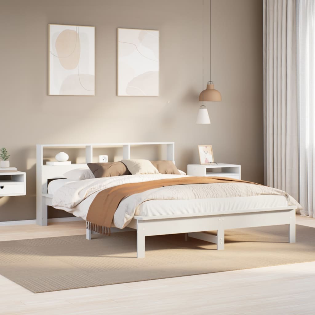 Bed Frame without Mattress White 140x200 cm Solid Wood Pine