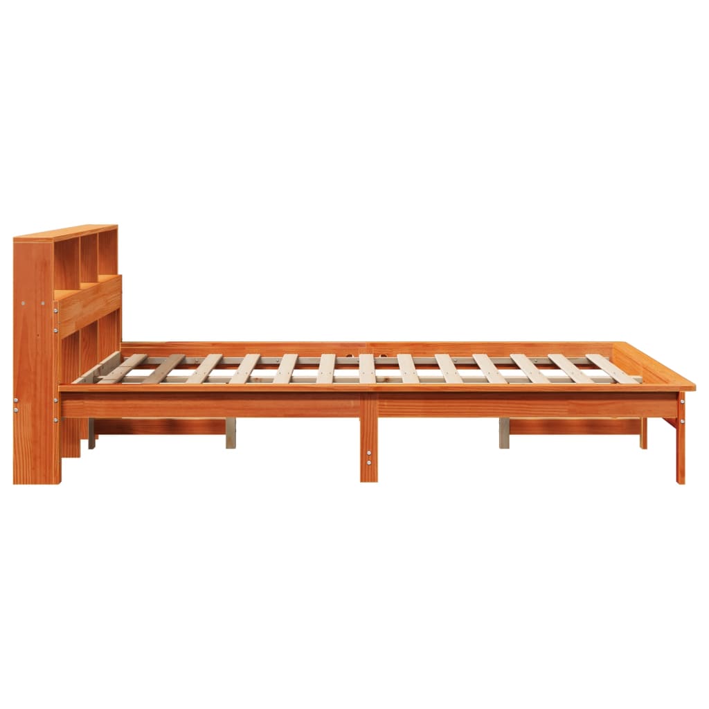 Bed Frame without Mattress Wax Brown 140x200 cm Solid Wood Pine