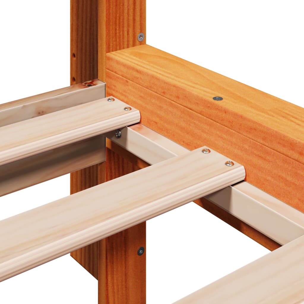 Bed Frame without Mattress Wax Brown 140x190 cm Solid Wood Pine