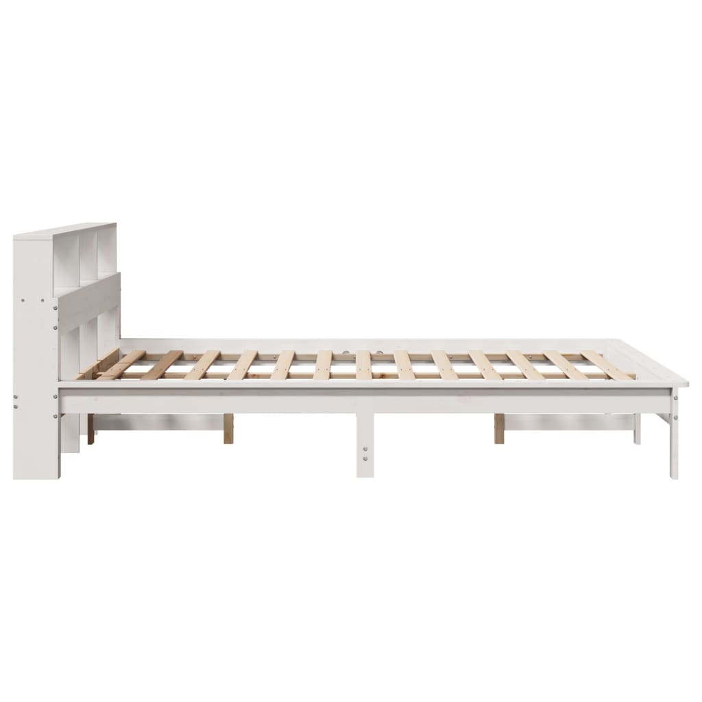 Bed Frame without Mattress White 135x190 cm Double Solid Wood Pine