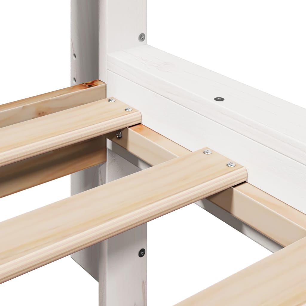 Bed Frame without Mattress White 135x190 cm Double Solid Wood Pine