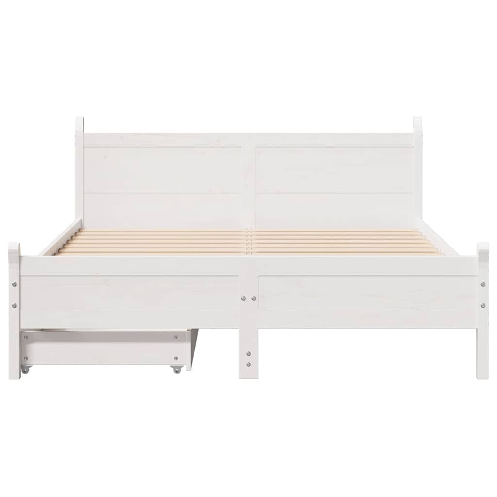 Bed Frame without Mattress White 120x190 cm Small Double Solid Wood Pine