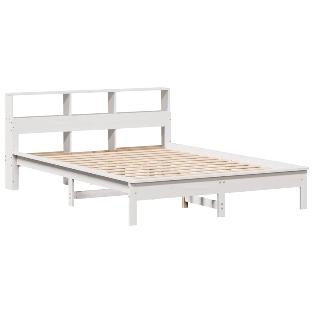 Bookcase Bed without Mattress White 160x200 cm Solid Wood Pine
