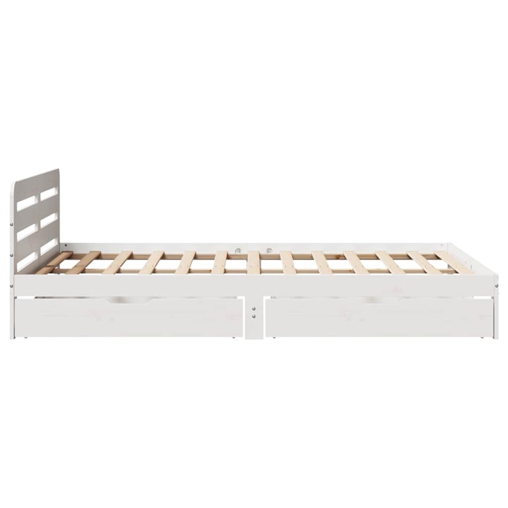 Bed Frame without Mattress White 140x200 cm Solid Wood Pine