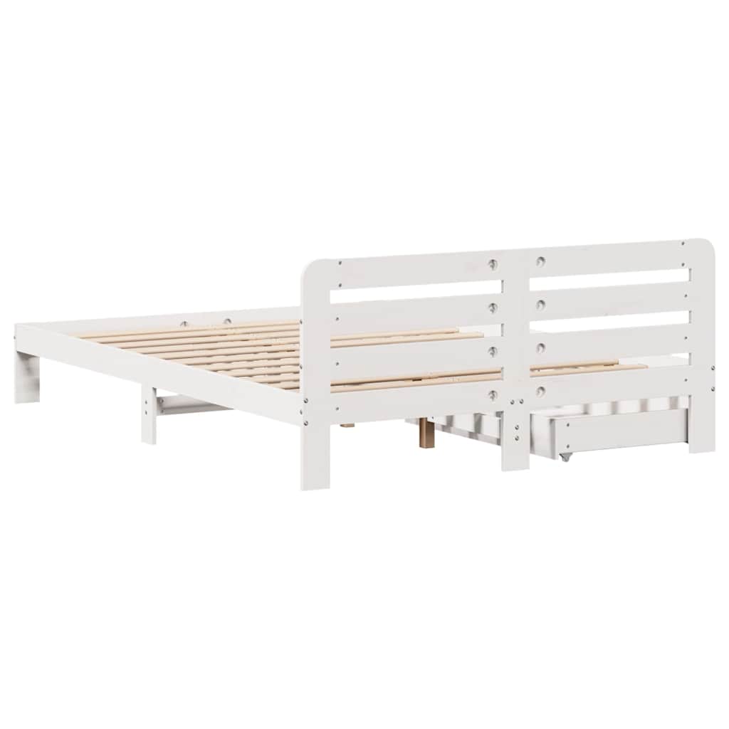 Bed Frame without Mattress White 160x200 cm Solid Wood Pine