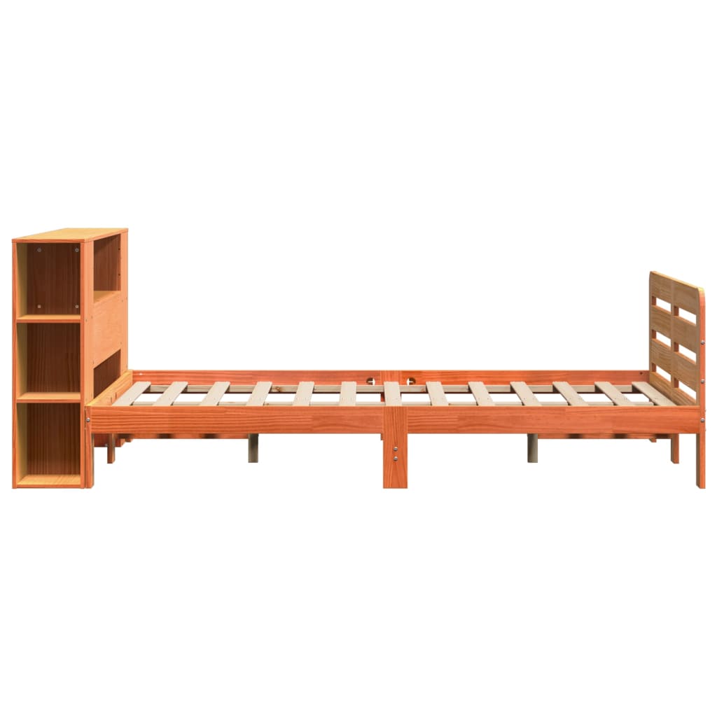 Bed Frame without Mattress Wax Brown 120x200 cm Solid Wood Pine