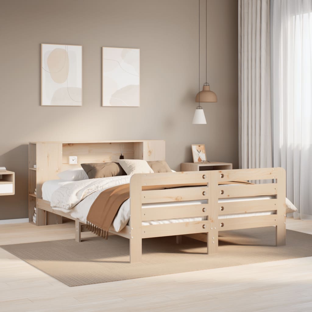 Bed Frame without Mattress 150x200 cm King Size Solid Wood Pine