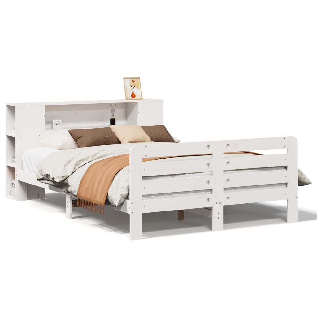 Bed Frame without Mattress White 160x200 cm Solid Wood Pine