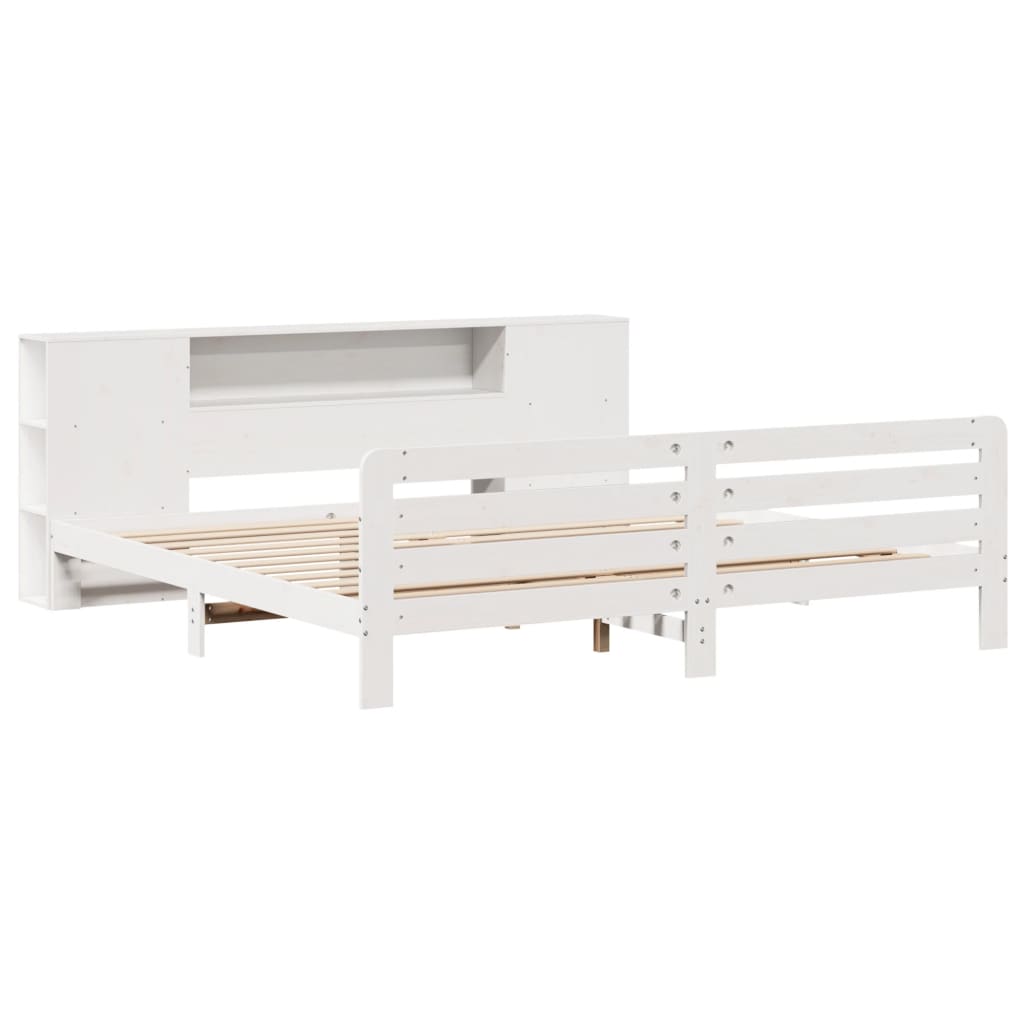 Bed Frame without Mattress White 180x200 cm Super King Solid Wood Pine