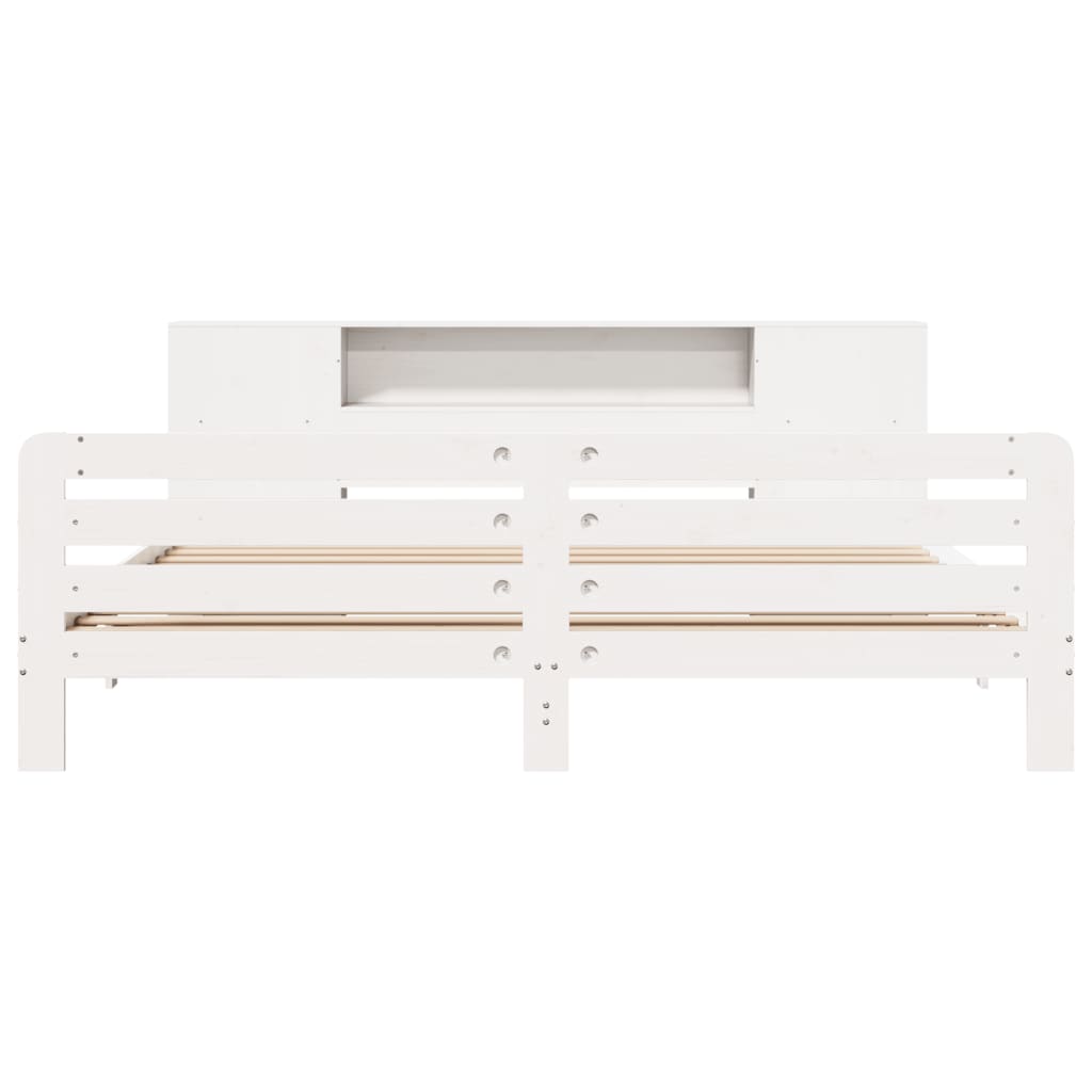 Bed Frame without Mattress White 180x200 cm Super King Solid Wood Pine