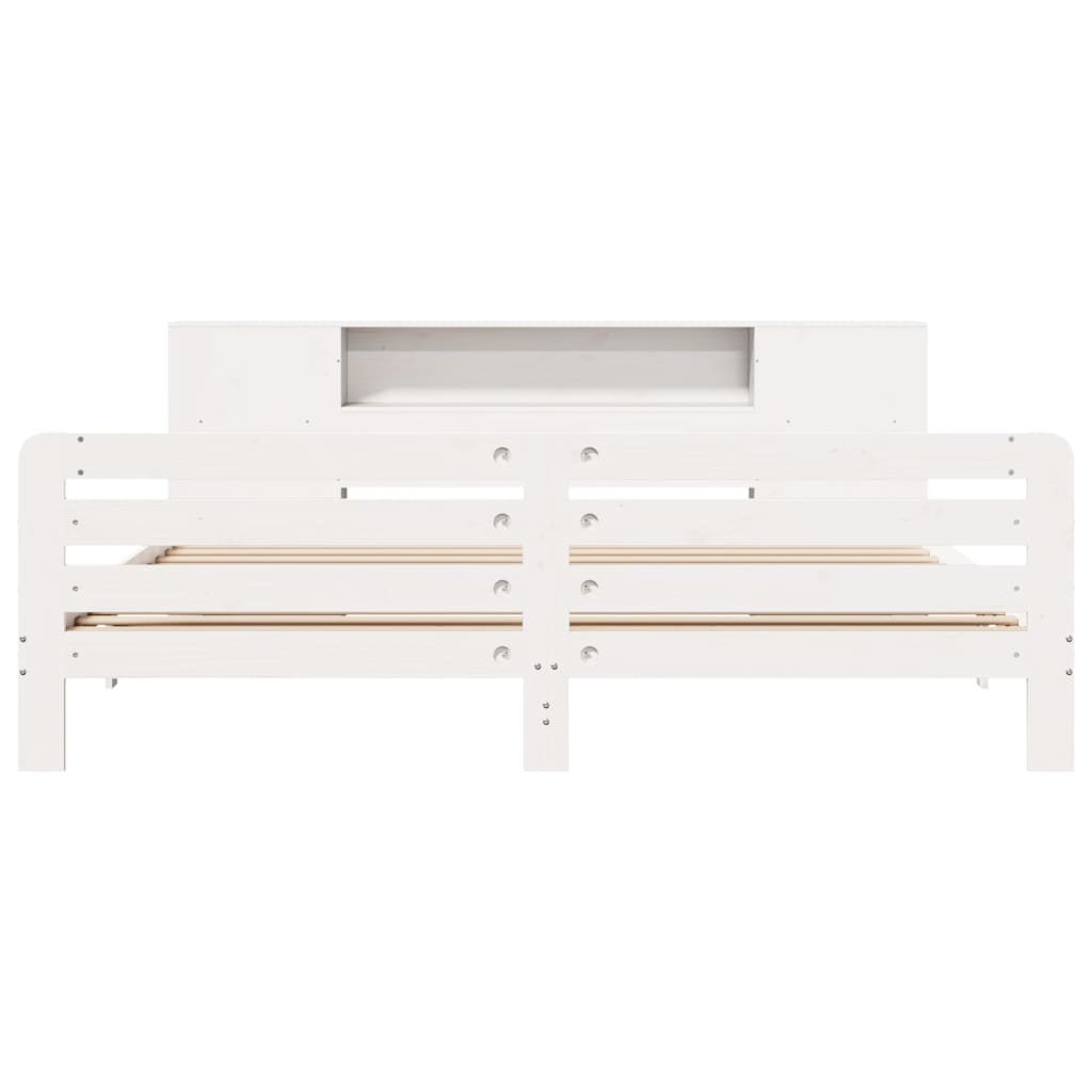 Bed Frame without Mattress White 200x200 cm Solid Wood Pine