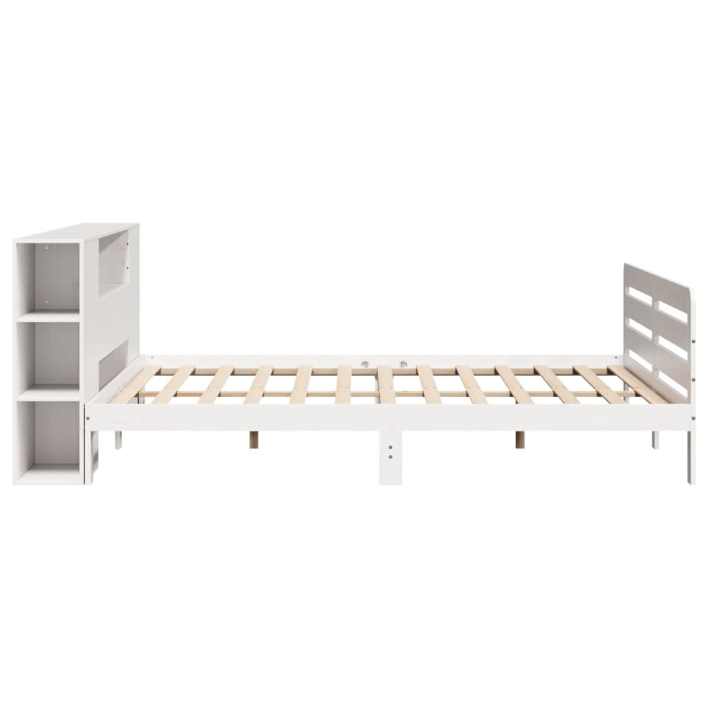 Bed Frame without Mattress White 200x200 cm Solid Wood Pine