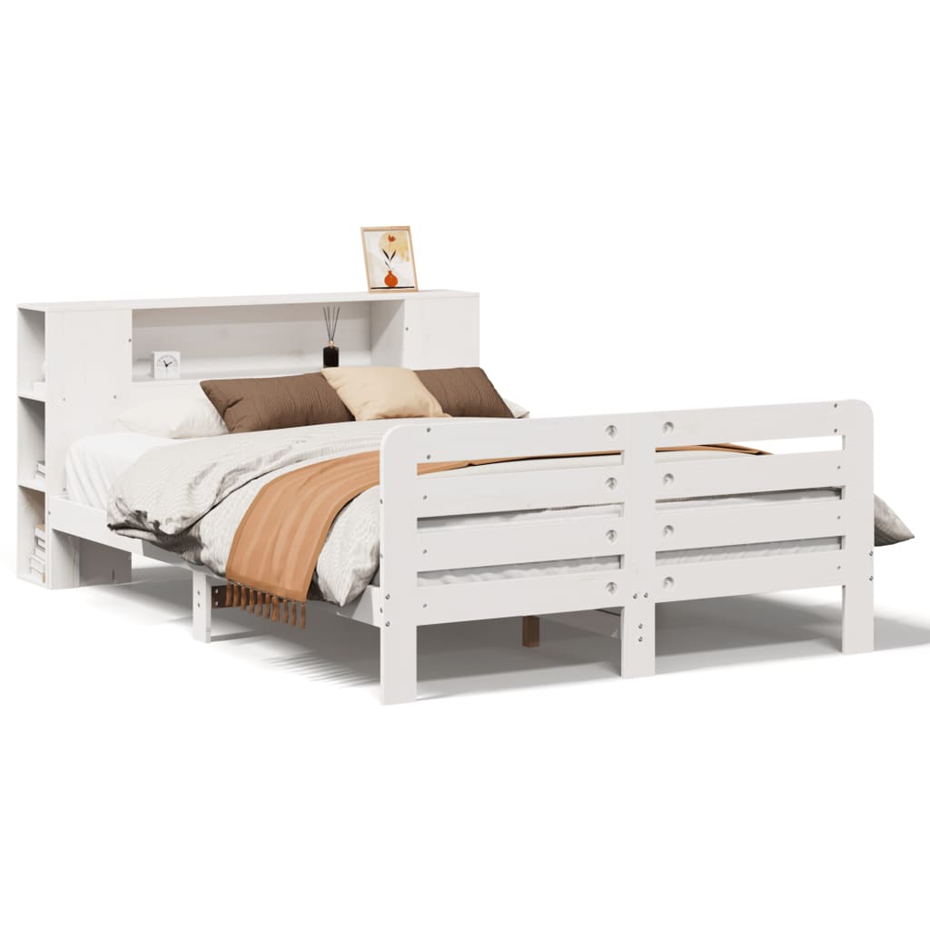 Bed Frame without Mattress White 120x190 cm Small Double Solid Wood Pine