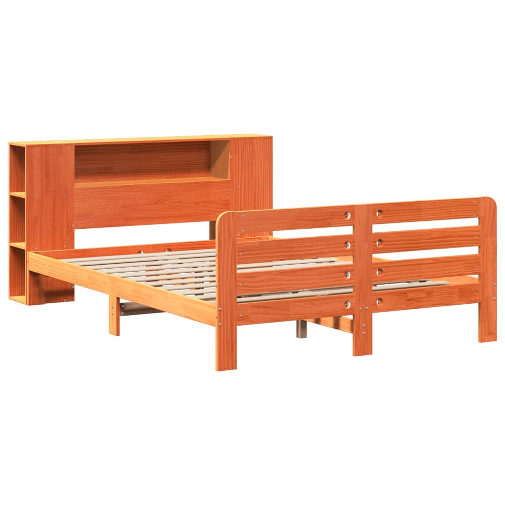 Bed Frame without Mattress Wax Brown 120x190 cm Small Double Solid Wood Pine