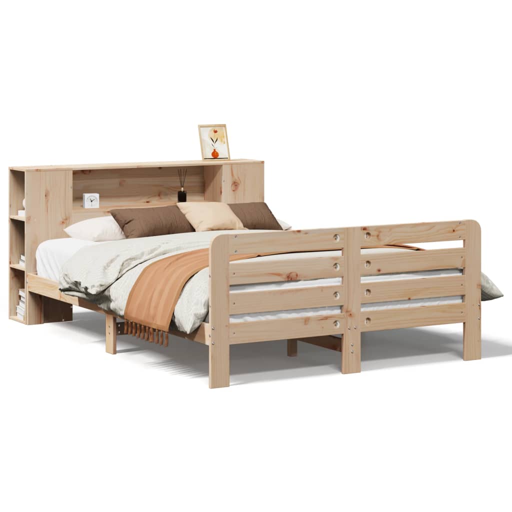Bed Frame without Mattress 135x190 cm Double Solid Wood Pine