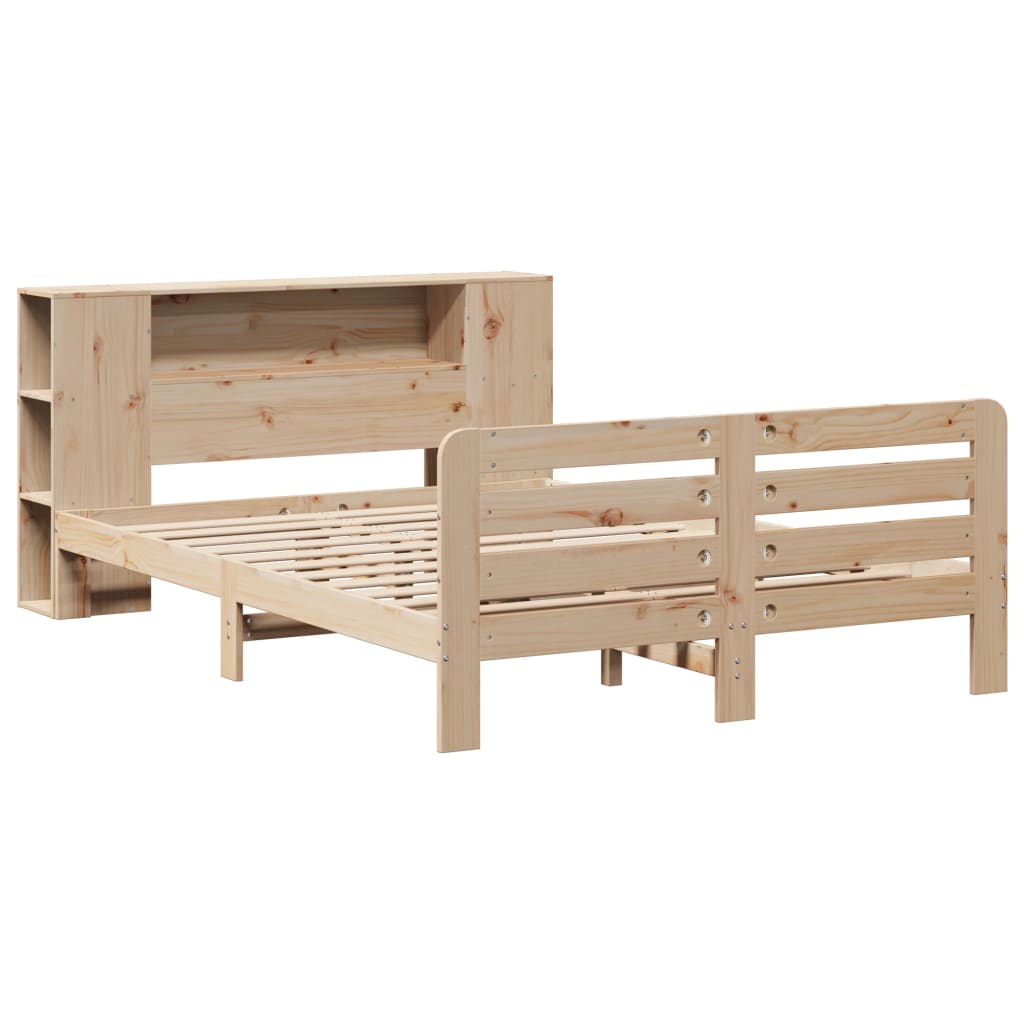 Bed Frame without Mattress 135x190 cm Double Solid Wood Pine