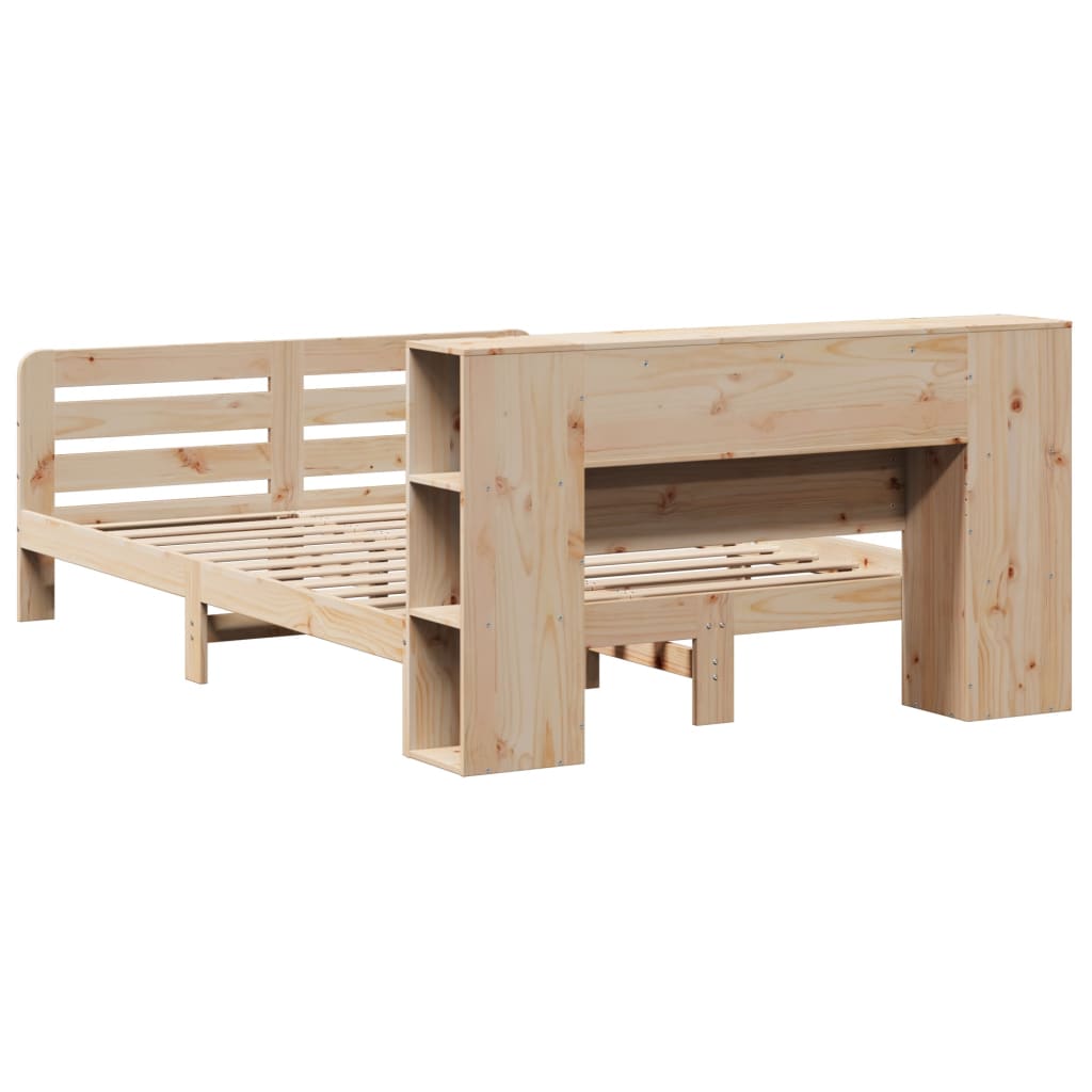 Bed Frame without Mattress 135x190 cm Double Solid Wood Pine