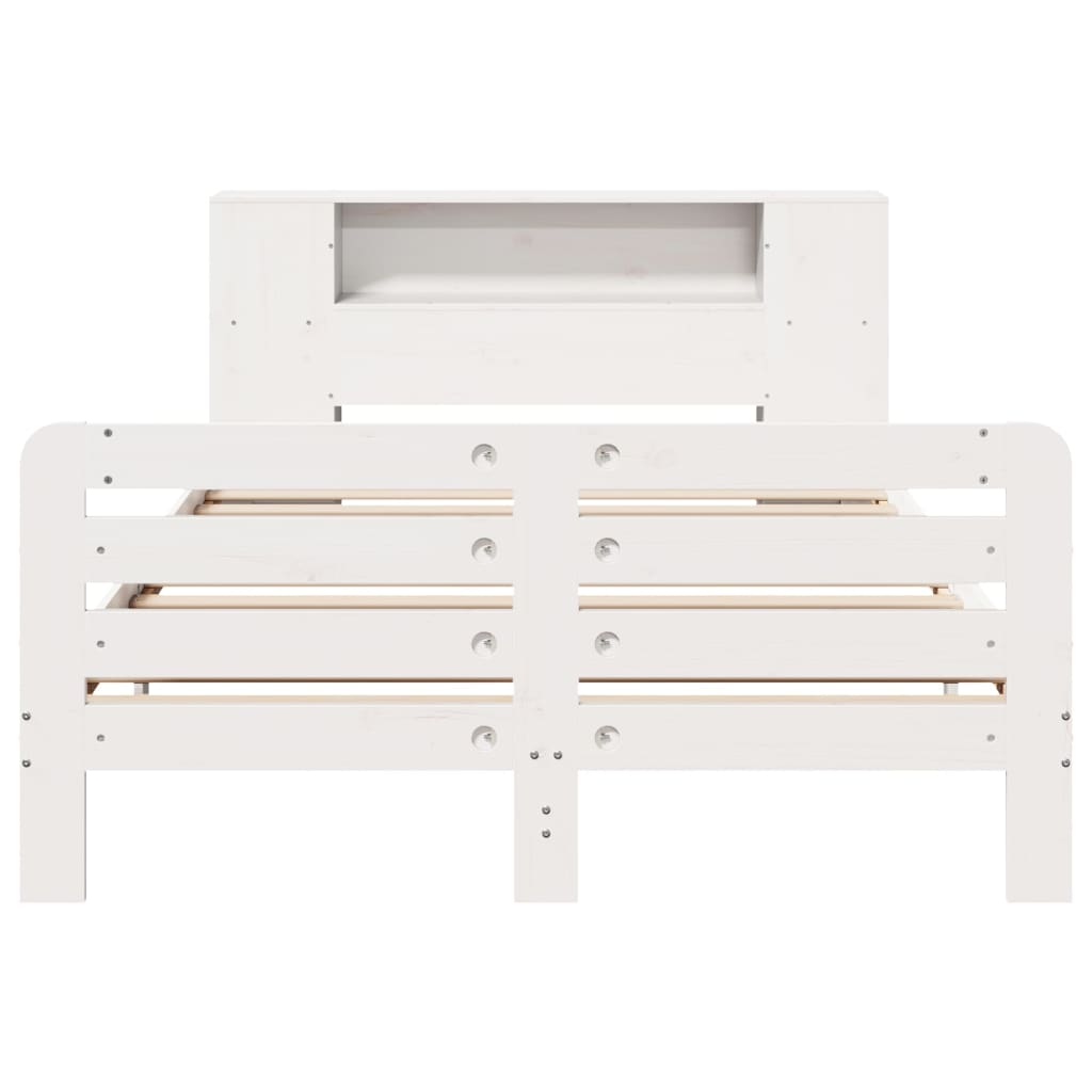 Bed Frame without Mattress White 140x190 cm Solid Wood Pine