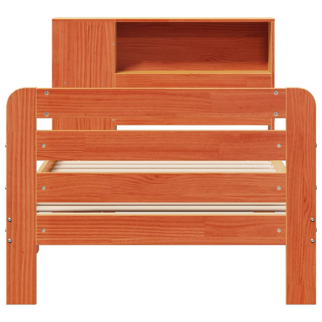 Bed Frame without Mattress Wax Brown 75x190 cm Small Single Solid Wood Pine