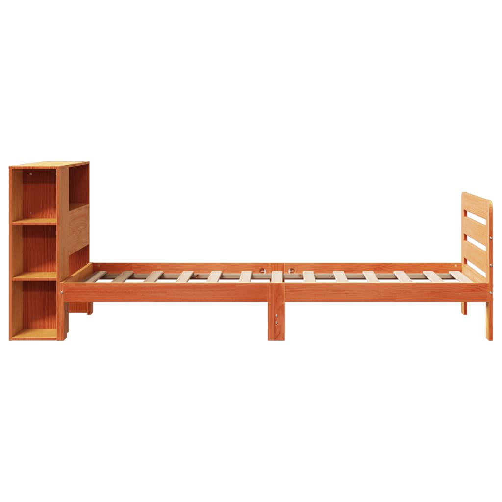 Bed Frame without Mattress Wax Brown 75x190 cm Small Single Solid Wood Pine