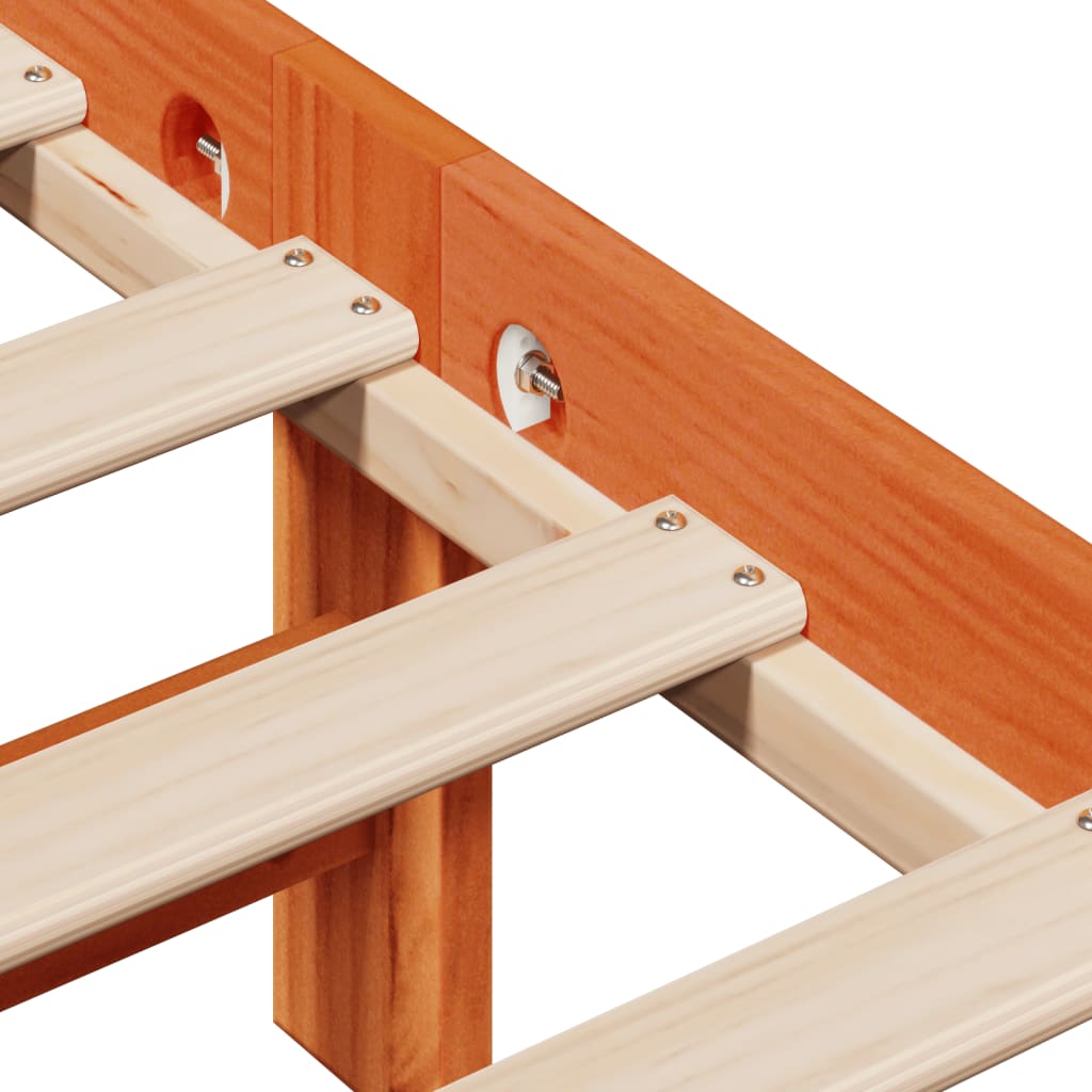 Bed Frame without Mattress Wax Brown 75x190 cm Small Single Solid Wood Pine