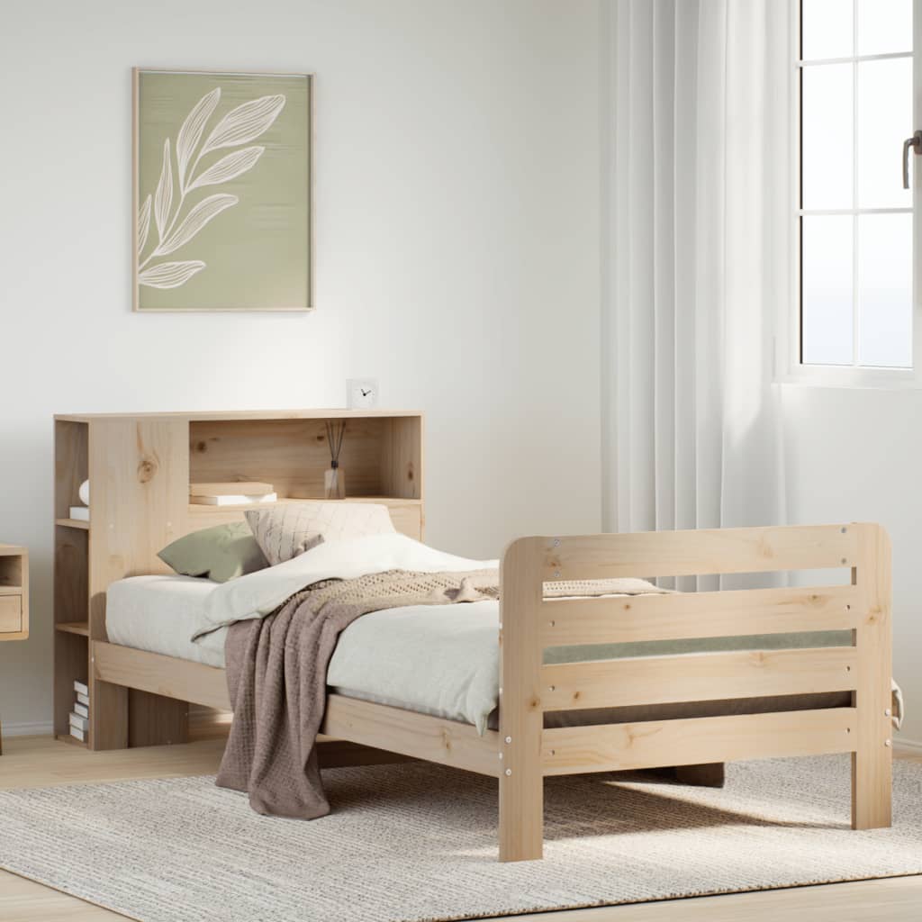 Bed Frame without Mattress 90x190 cm Single Solid Wood Pine
