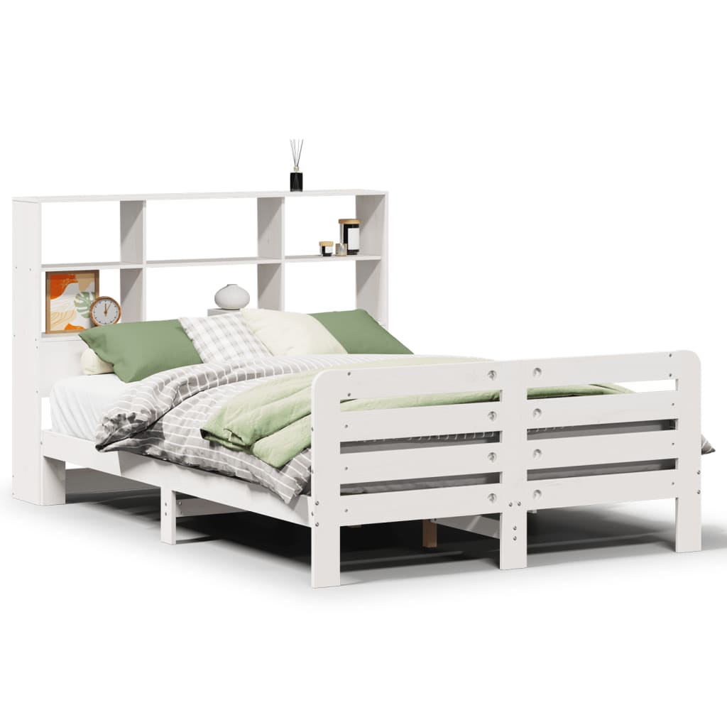 Bed Frame without Mattress White 140x200 cm Solid Wood Pine