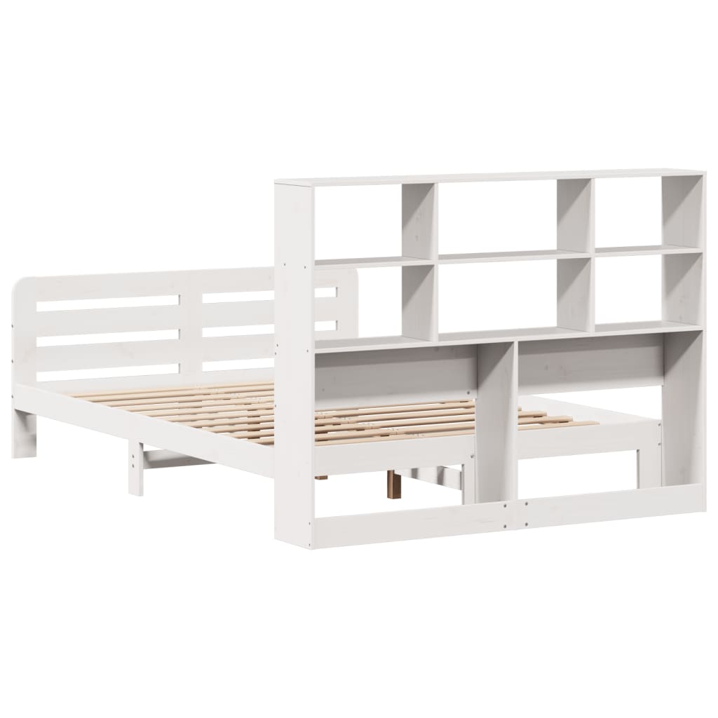 Bed Frame without Mattress White 140x200 cm Solid Wood Pine