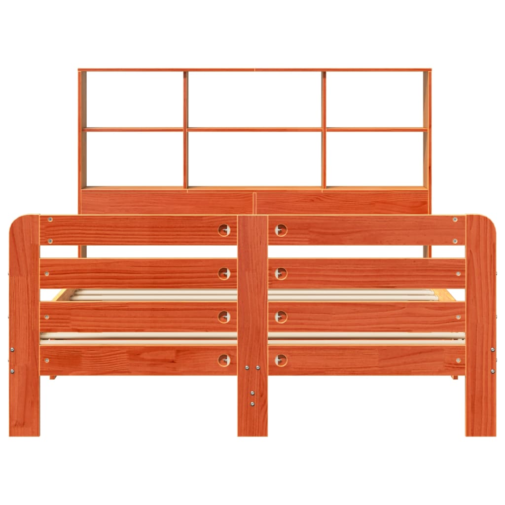 Bed Frame without Mattress Wax Brown 150x200 cm King Size Solid Wood Pine