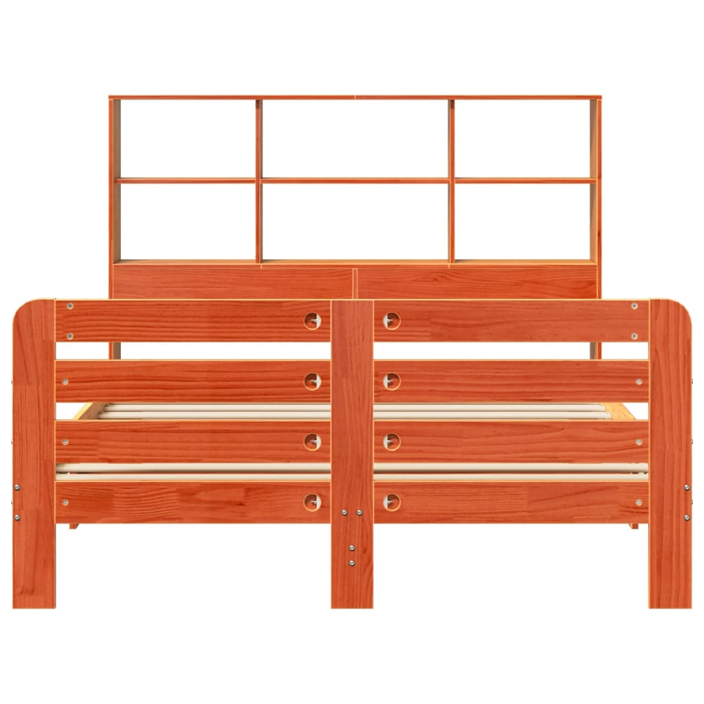 Bed Frame without Mattress Wax Brown 160x200 cm Solid Wood Pine