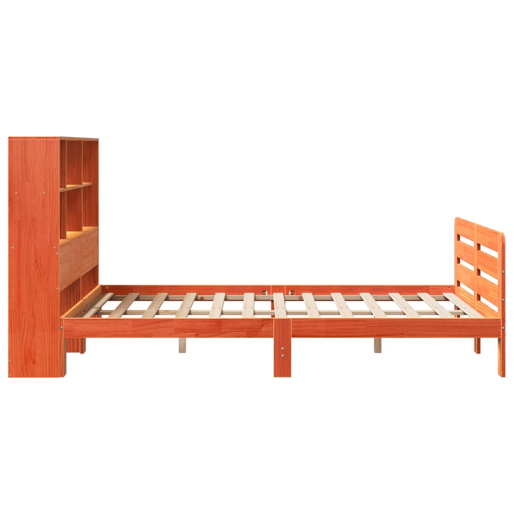 Bed Frame without Mattress Wax Brown 160x200 cm Solid Wood Pine