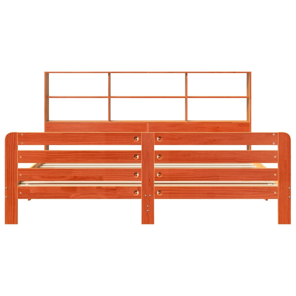 Bed Frame without Mattress Wax Brown 180x200 cm Super King Solid Wood Pine